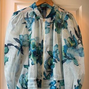 C. WONDER Christian Siriano Organza Crop Jacket Bleached Aqua-Large